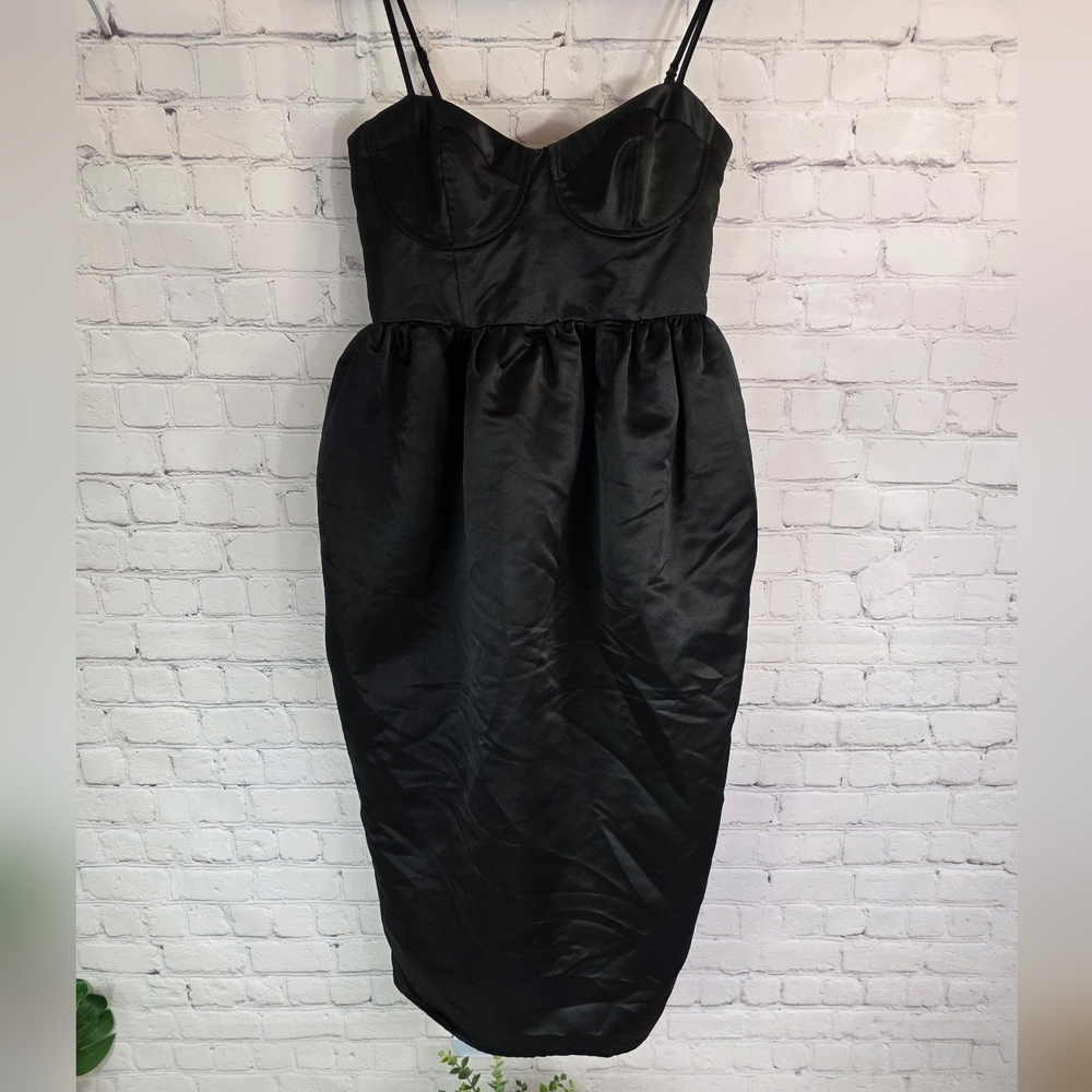 NWT Future Collective Bustier Satin Midi Dress